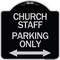 Signmission Church Staff Parking W/ Bidirectional Arrow Heavy-Gauge Aluminum Sign, 18" x 18", BS-1818-24260 A-DES-BS-1818-24260 - alternate 1